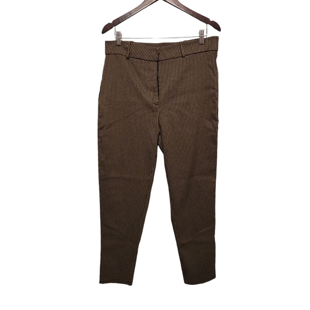 IRIS Houndstooth Pants Plus 2X Stretch Brown Career Work Academia Goblin Gremin